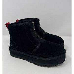 UGG Women's Neumel Black Zip Platform Booties Size 8 NEW
